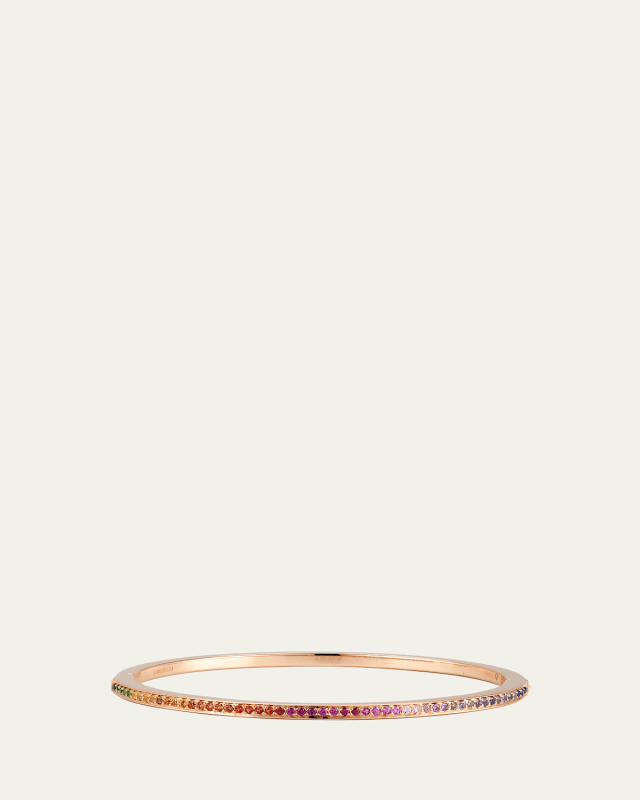 18K Rose Gold Rainbow Journey Bangle Bracelet