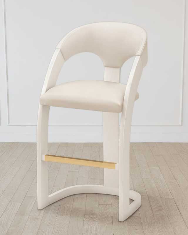 Delia Antique White Bar Stool