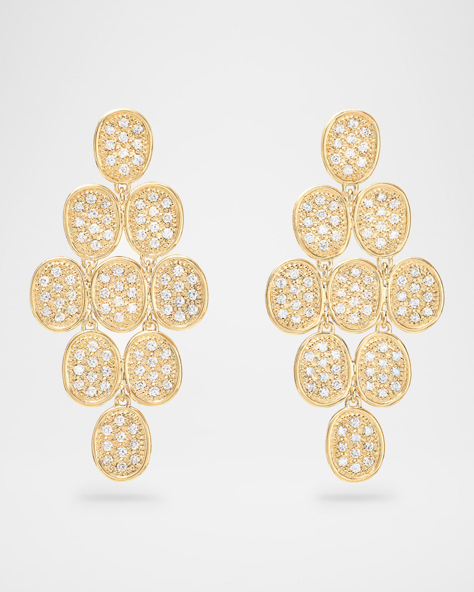 18K Yellow Gold Tiered Diamond Earrings