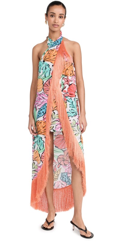 SUNDRESS Capri Dress Tahiti With Orange Fringes