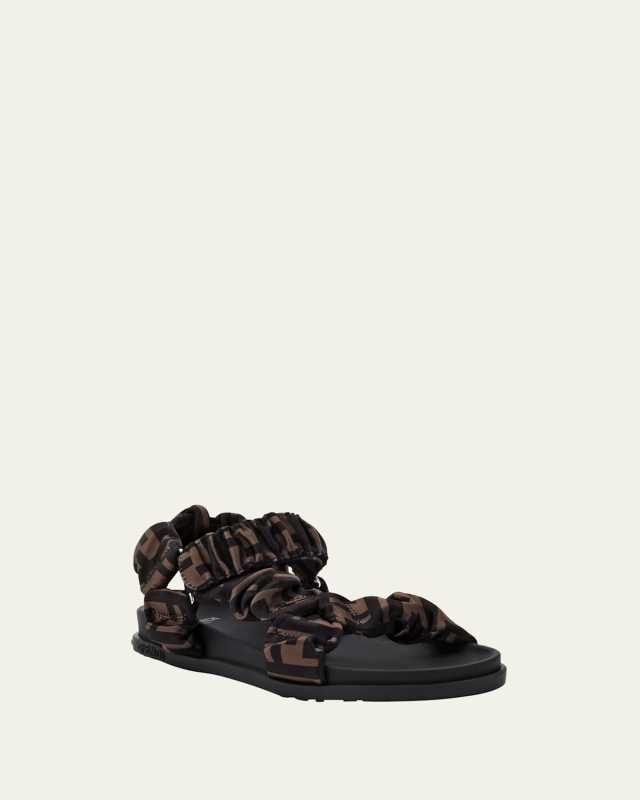 Girl's Ruched Logo Hiking Sporty Sandals,
