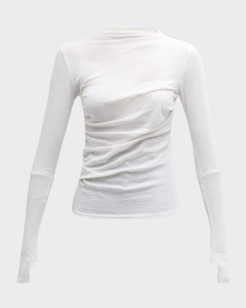 Cashmere Twist Long-Sleeve Top