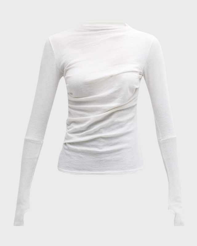 Cashmere Twist Long-Sleeve Top