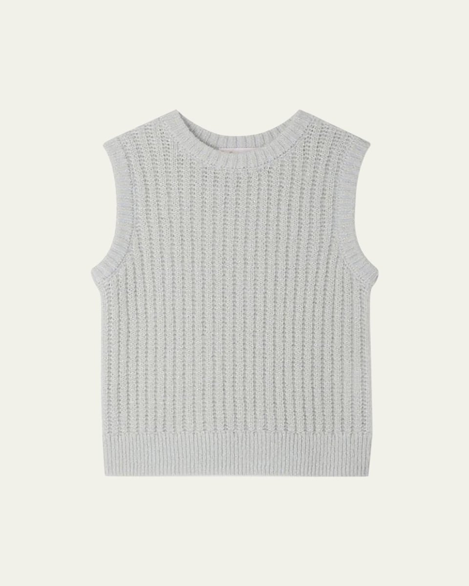Girl's Gaia Ribbed Sweater Vest, Size 4-12