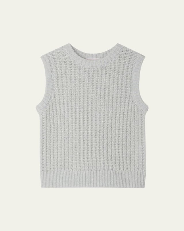 Girl's Gaia Ribbed Sweater Vest, Size 4-12