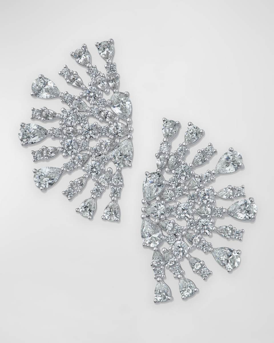 Cubic Zirconia Pear and Round Half Sparkler Earrings