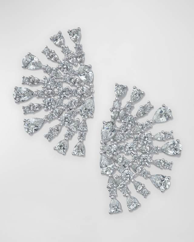 Cubic Zirconia Pear and Round Half Sparkler Earrings