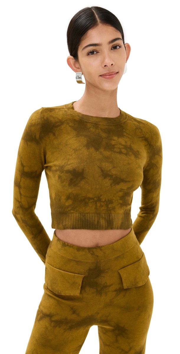 JoosTricot Long Sleeve Crop Top Cardamon