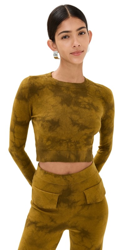 JoosTricot Long Sleeve Crop Top Cardamon
