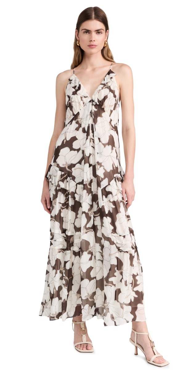 RAILS Boa Dress Mocha Floral