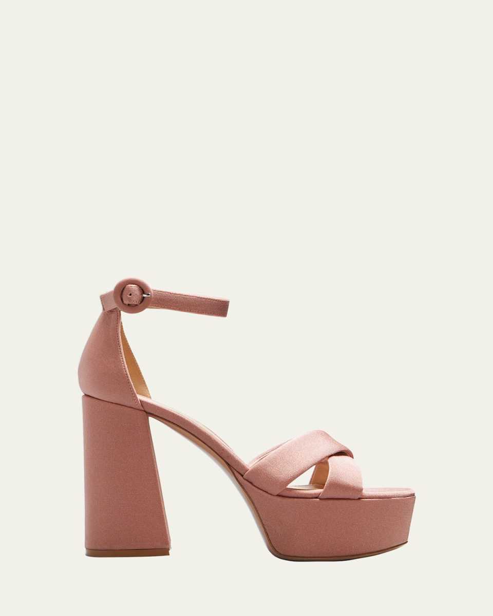 Crisscross Block-Heel Platform Sandals