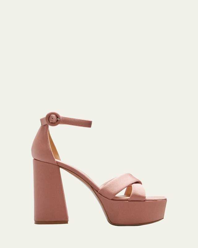 Crisscross Block-Heel Platform Sandals