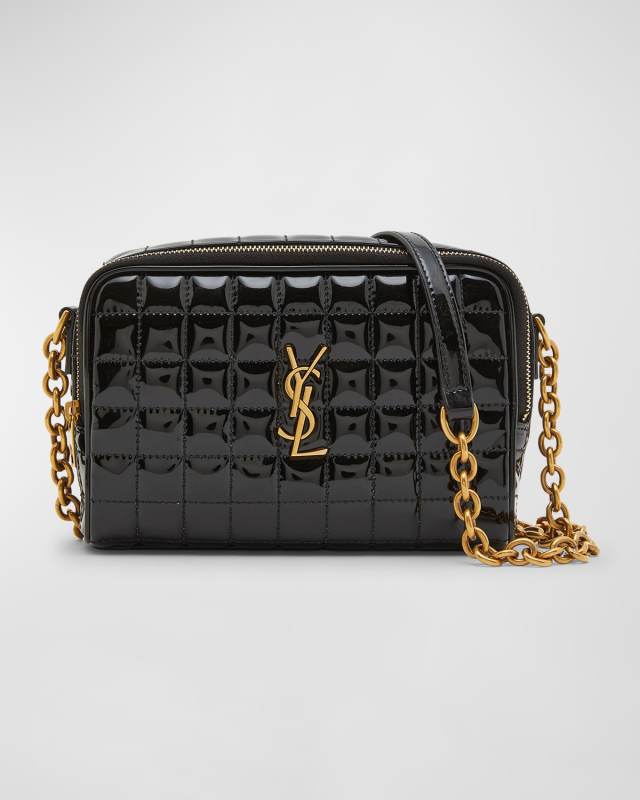Cassandre Mini YSL Camera Bag in Quilted Patent Leather