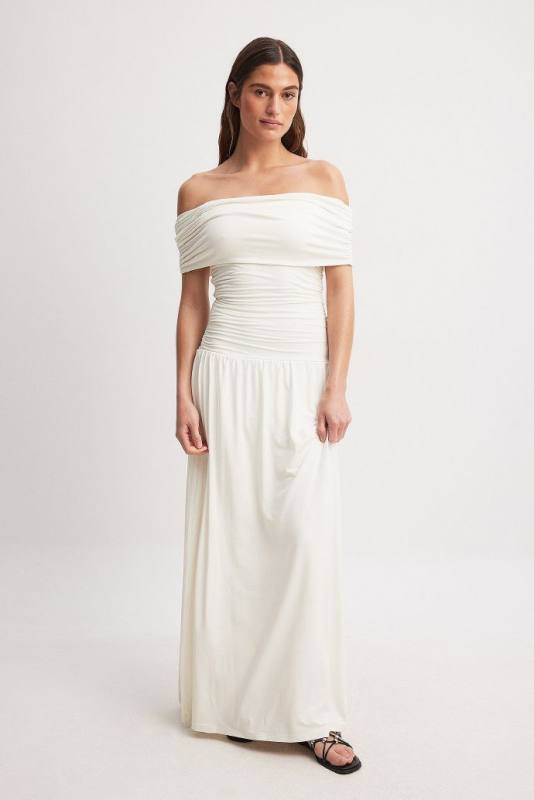 NA-KD Off Shoulder Low Waist Maxi Dress