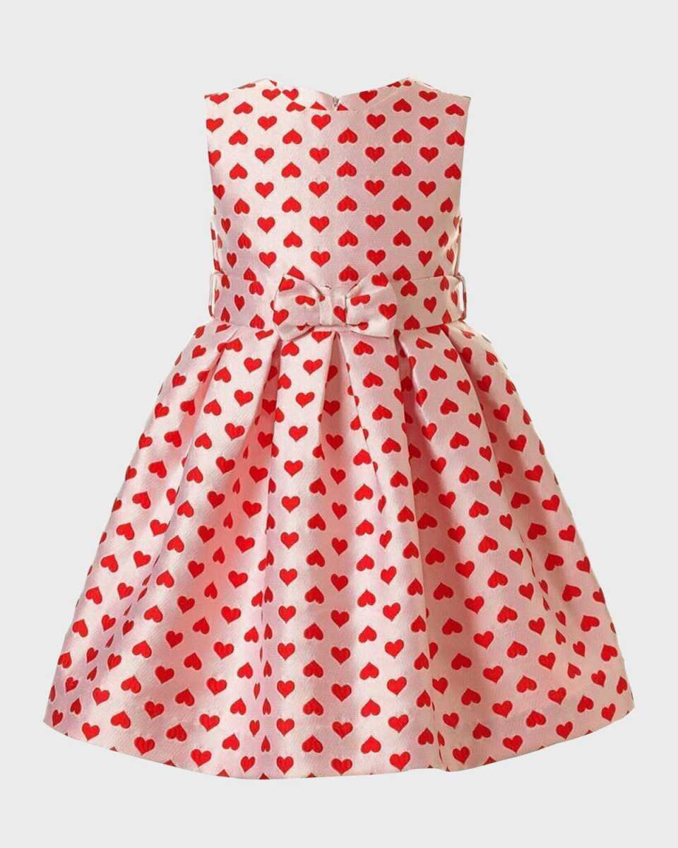 Girl's Heart Damask Dress, Size 2-