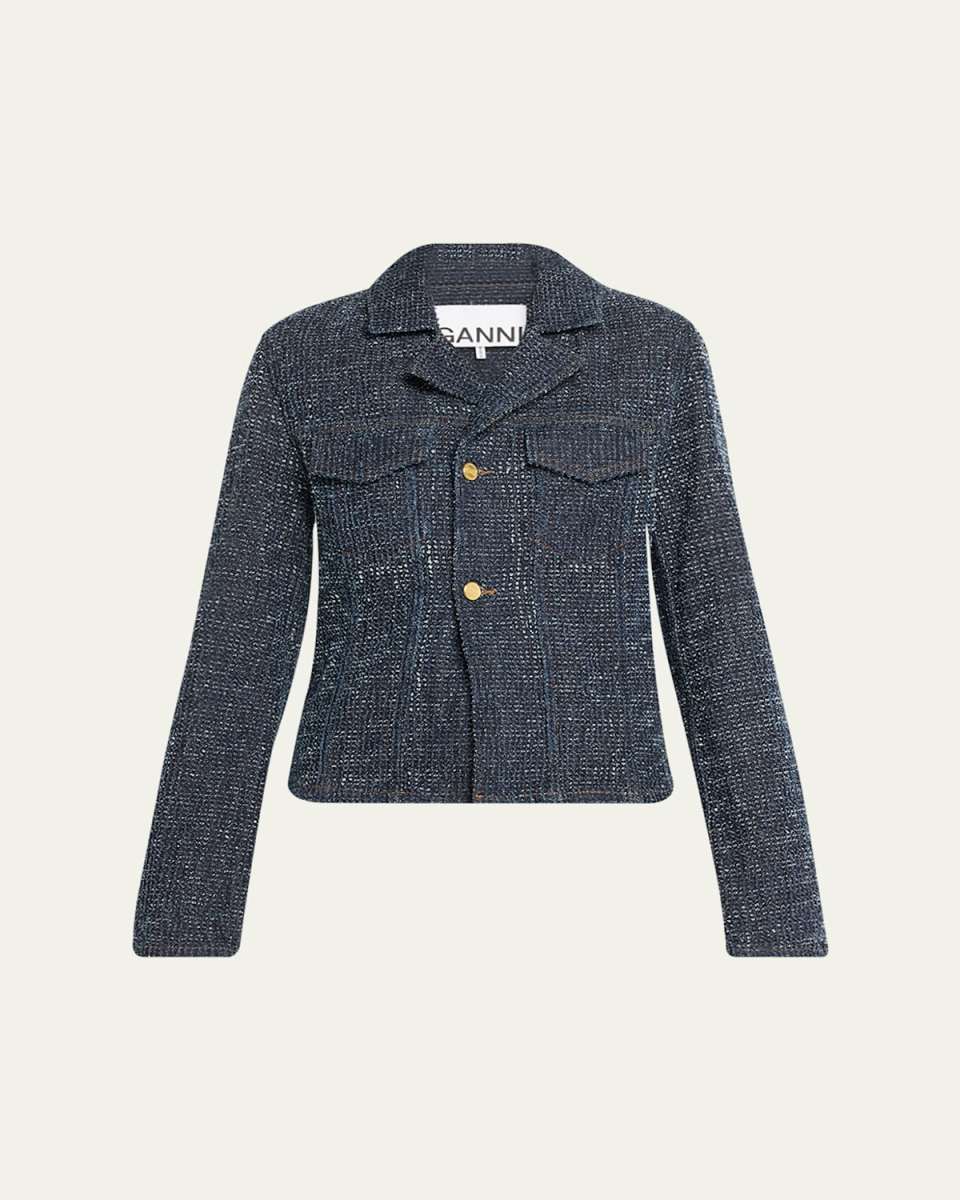 Fitted Denim Blazer
