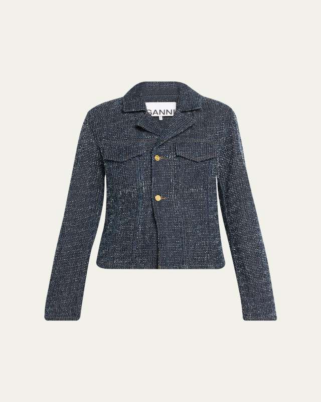 Fitted Denim Blazer