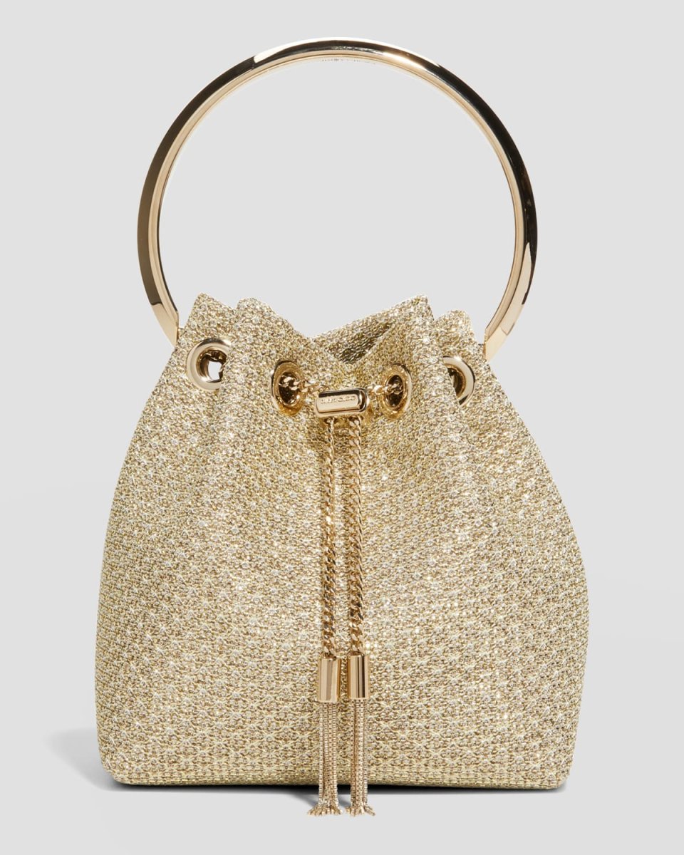 Bon Bon Metallic Top-Handle Bucket Bag