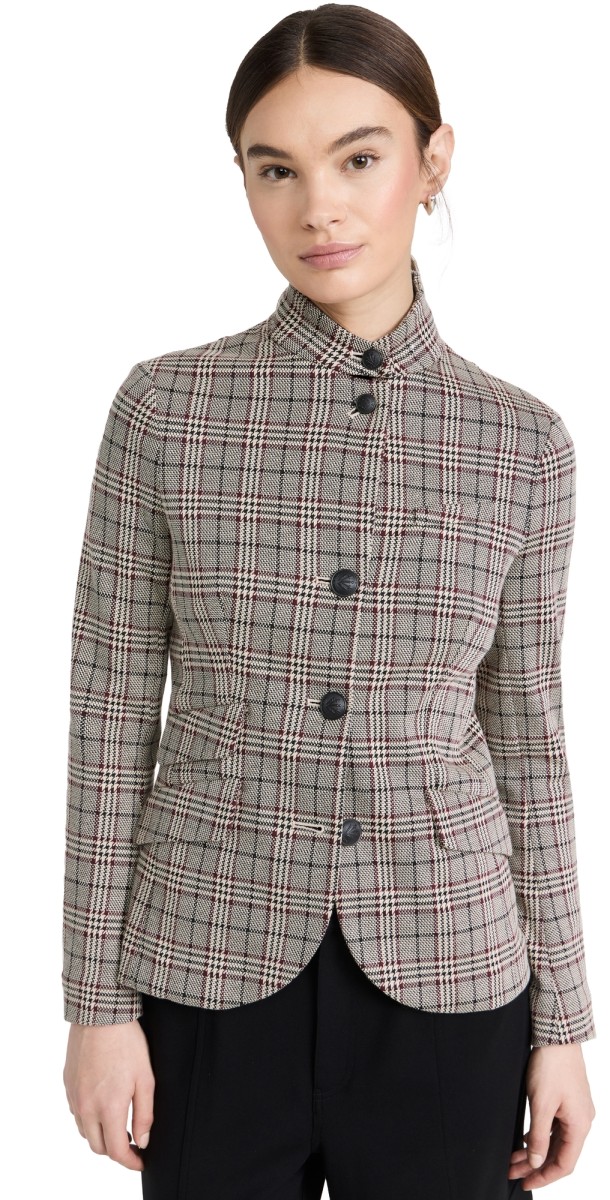 rag & bone Slade Italian Plaid Blazer Grey Plaid