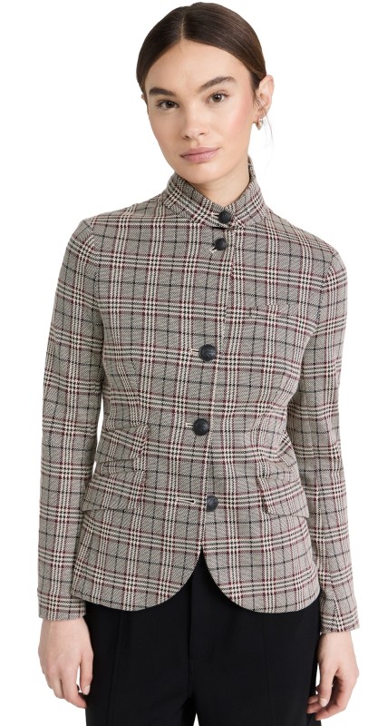 rag & bone Slade Italian Plaid Blazer Grey Plaid