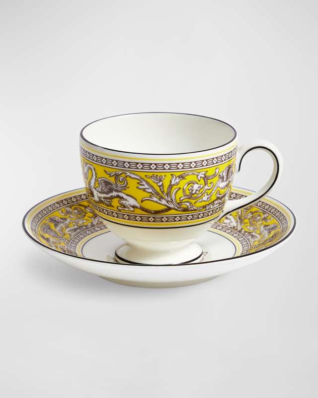 Florentine Citron Teacup & Saucer, 6.1 oz.