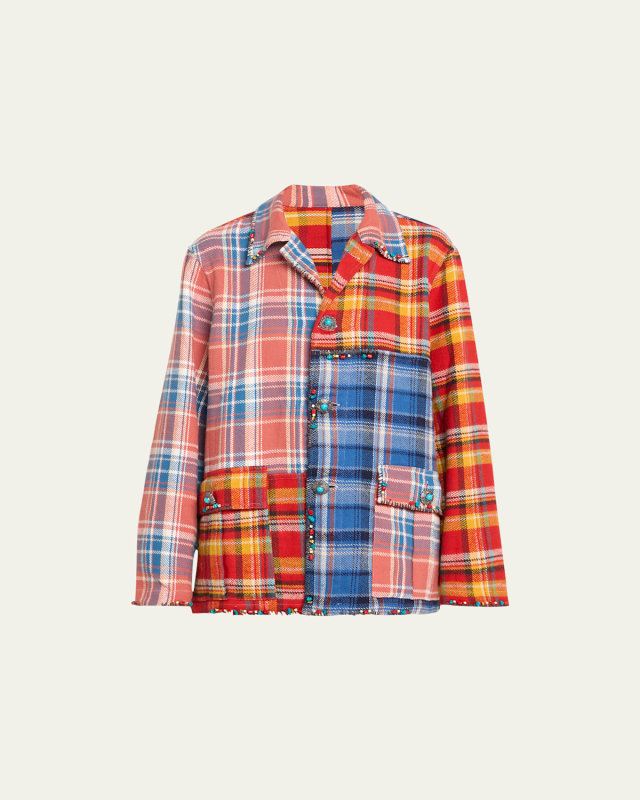 Alicia Flannel Beaded Shirt Jacket