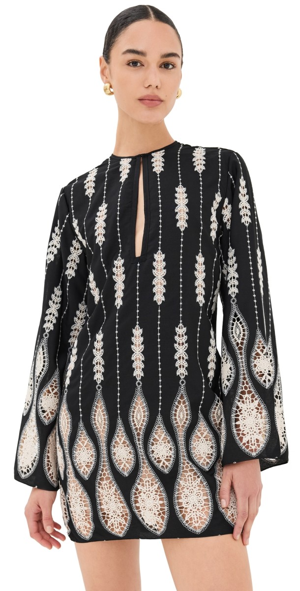 Johanna Ortiz Vision Seeking Mini Dress Black/Ecru