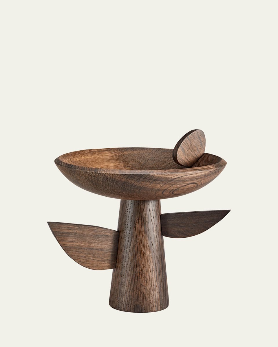 Kelly Behun Leaf Smoked Oak Footed Bowl