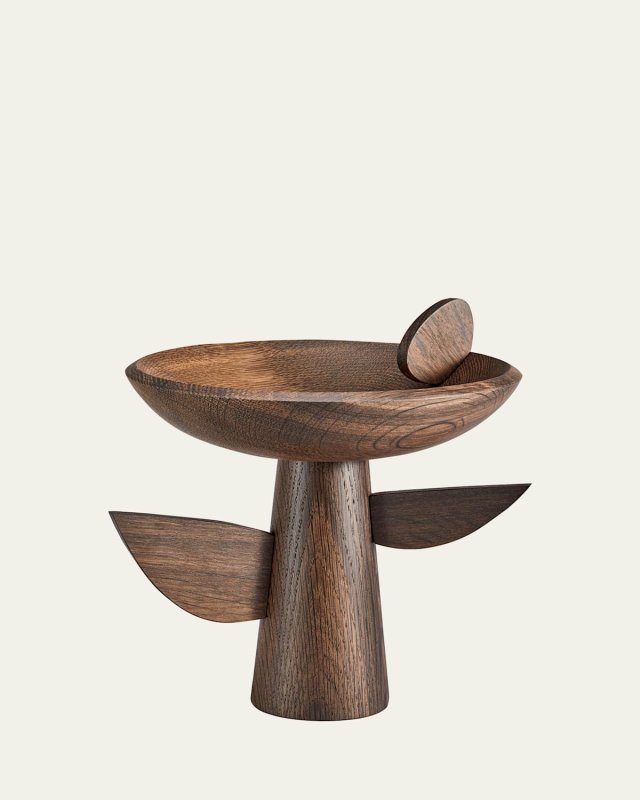Kelly Behun Leaf Smoked Oak Footed Bowl