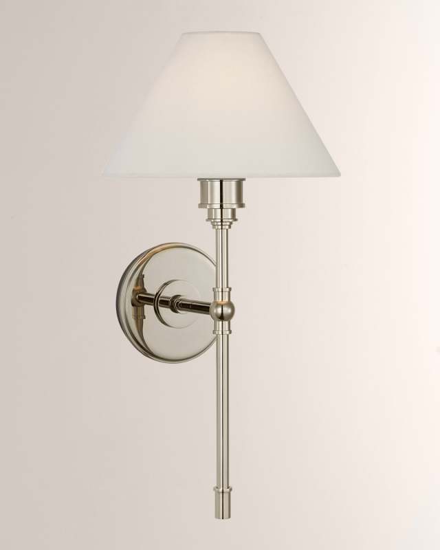 Parington Tail Sconce With Linen Shade by Chapman & Myers