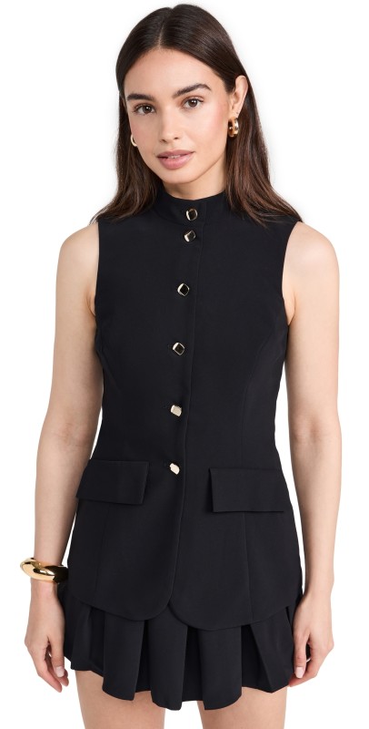 Amanda Uprichard Evelyn Skort Romper Black