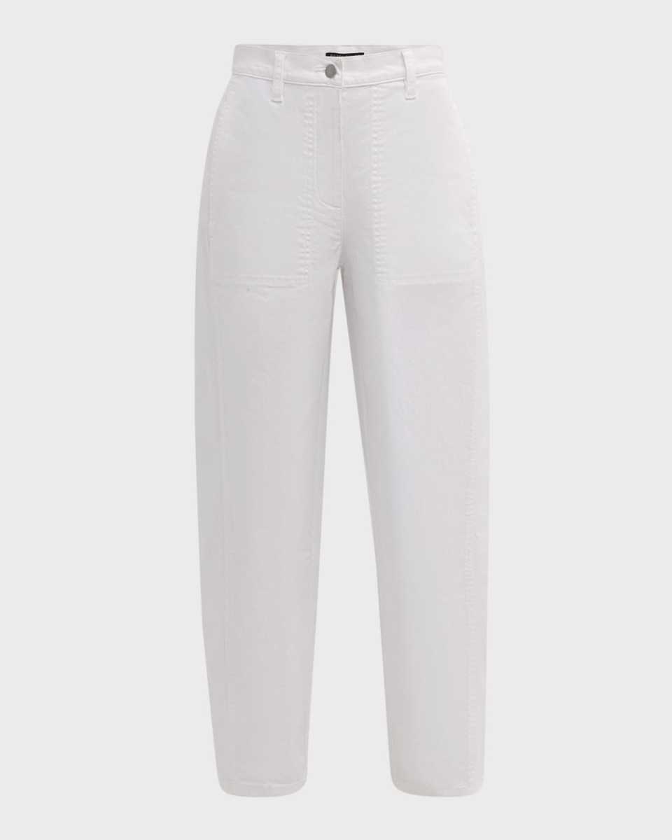 Cropped Straight-Leg Organic Cotton Pants