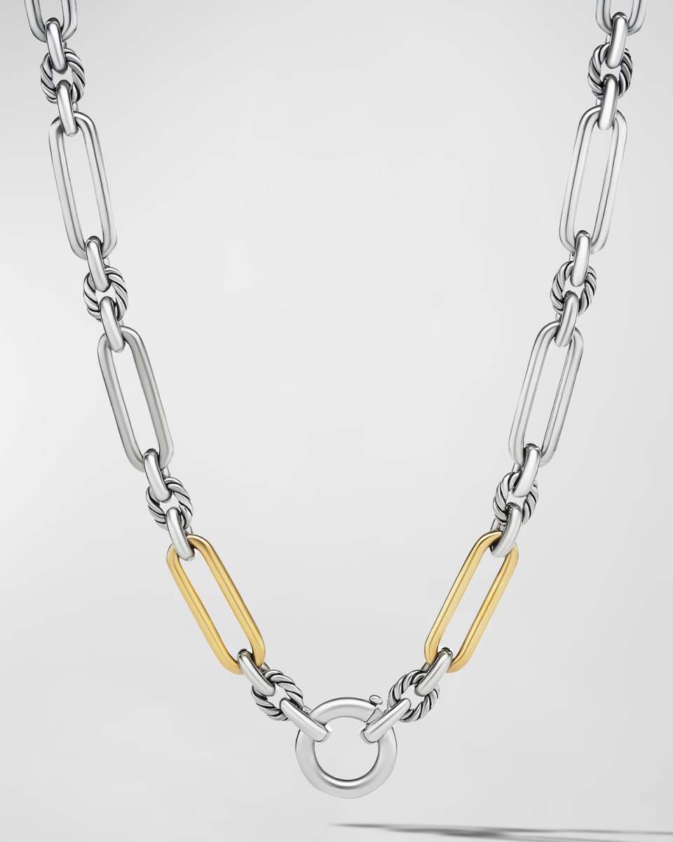 Lexington Chain Necklace with 18K Gold in Silver, 7mm, 18"L