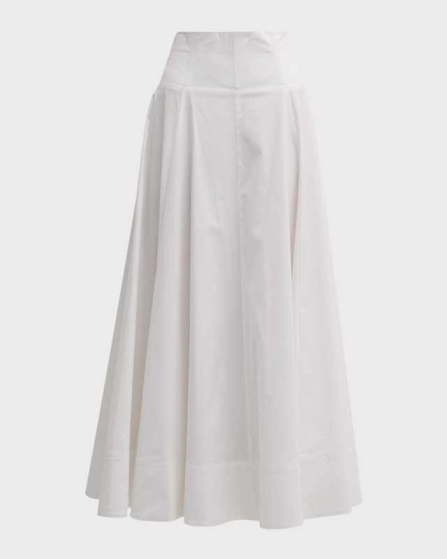 Pleated Full Maxi Skirt