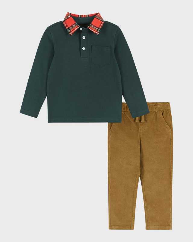 Boy's Holiday Polo Set, Size 2T-8