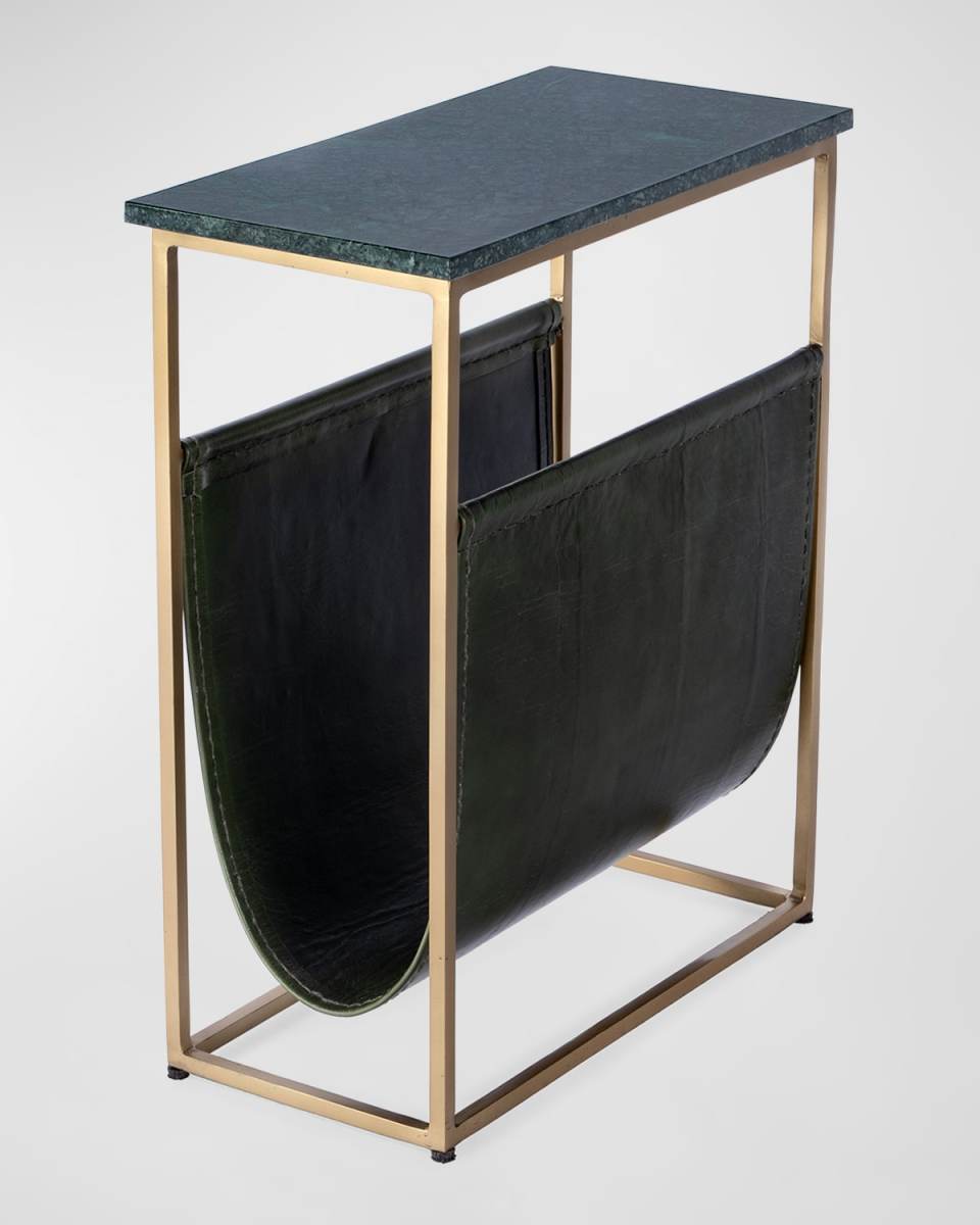 Edie Leather Side Table