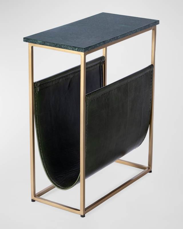 Edie Leather Side Table