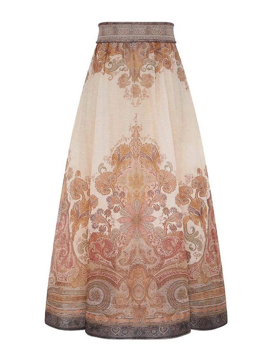 Zimmermann Jupe Midi - Crème