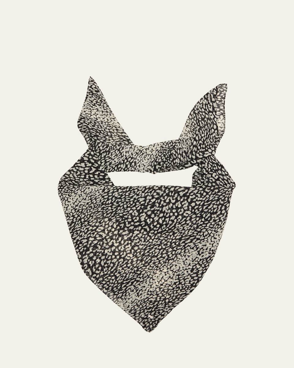 Carre Leopard-Print Silk Scarf