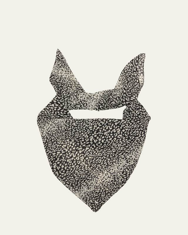 Carre Leopard-Print Silk Scarf