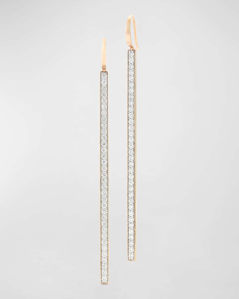 Grant Rose Gold Linear Diamond Bar Earrings
