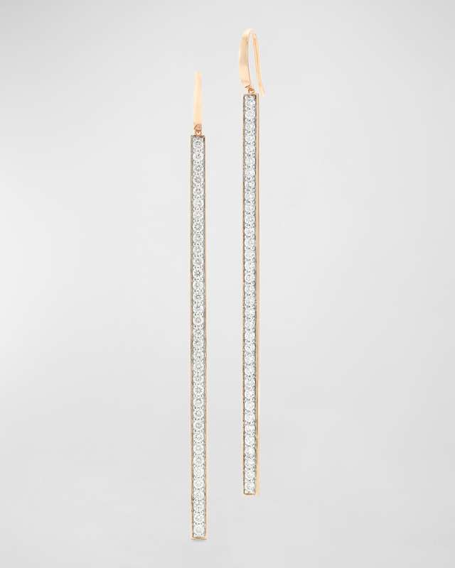 Grant Rose Gold Linear Diamond Bar Earrings
