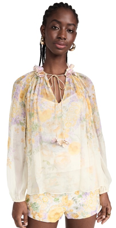 Zimmermann Natura Billow Blouse Citrus Garden Print