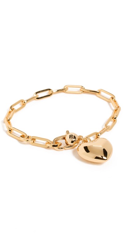 Jenny Bird Puffy Heart Bracelet High Polish Gold