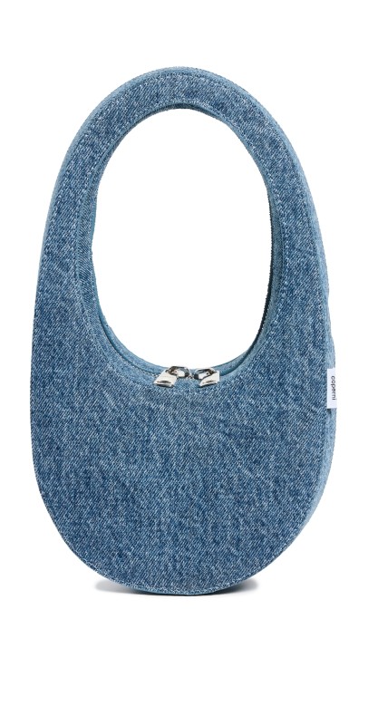 Coperni Denim Crossbody Mini Swipe Bag Washed Blue