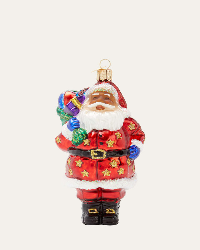 Jolly Black Santa Holiday Ornament