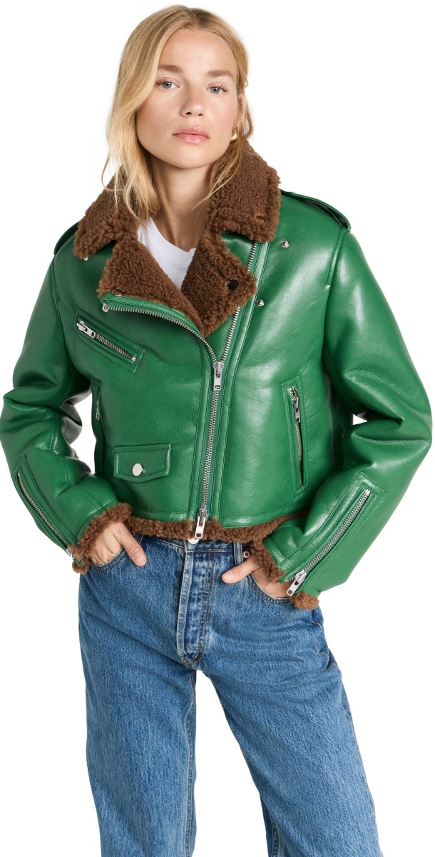 STAND STUDIO Lillia Jacket Jade Green/Brown