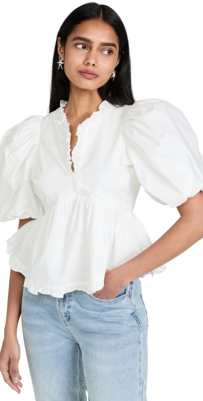 endless rose Ruffle Detail Blouse White