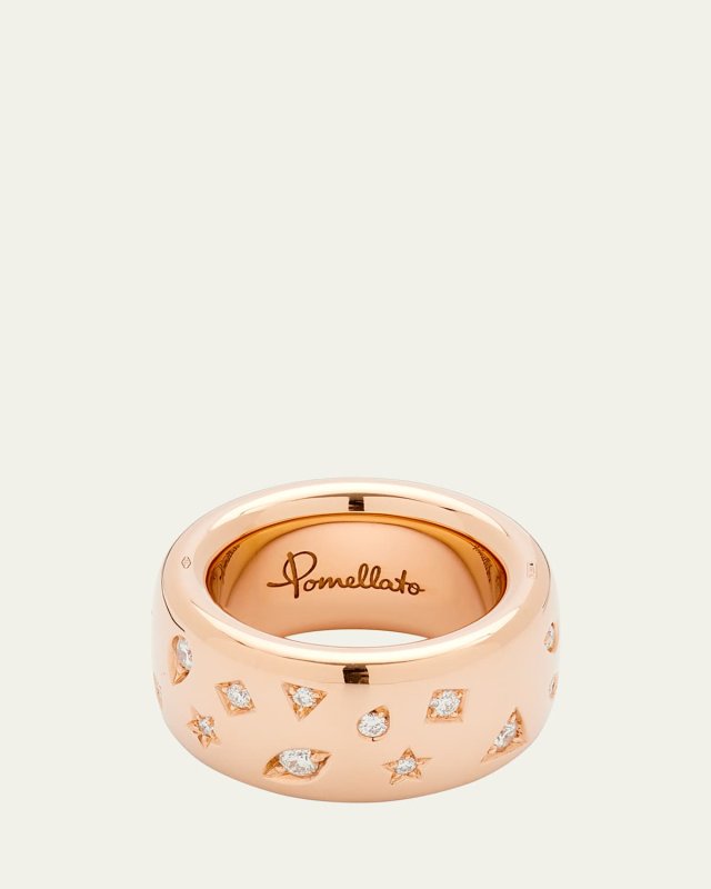 Iconica Large 18K Rose Ring with Diamonds