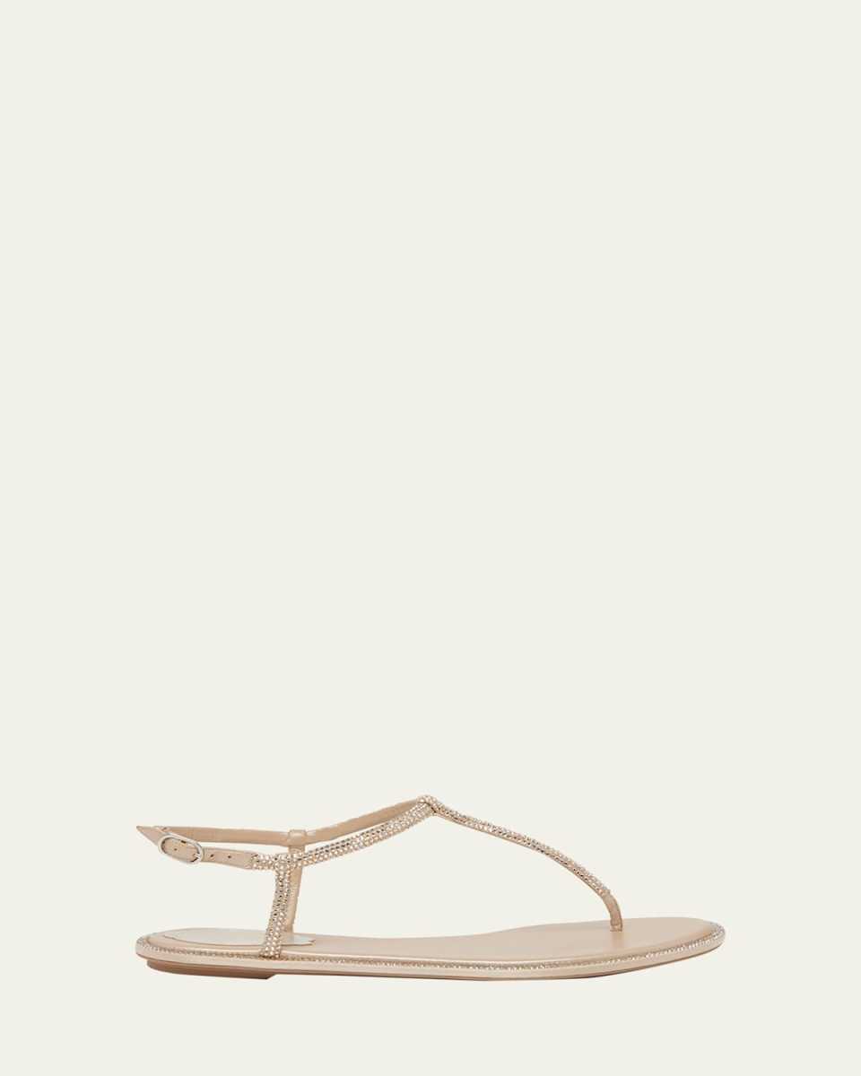 Strass T-Strap Thong Sandals